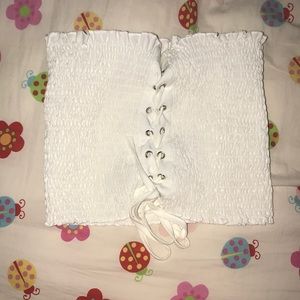a white laced tube top from romwe it is new